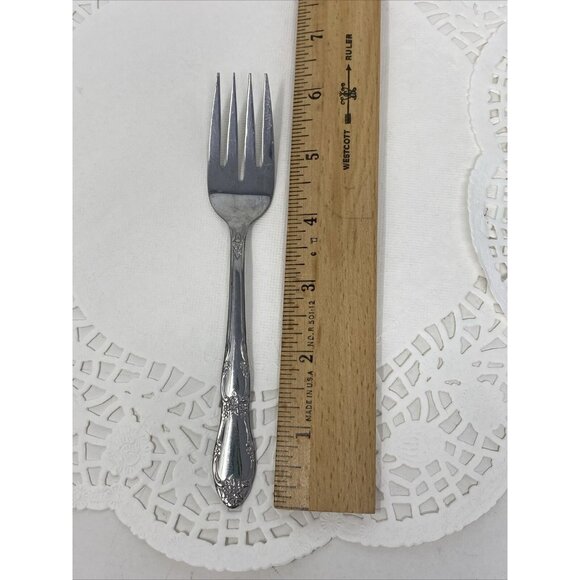 Lot of 7 Oneida FENWAY Dream Glossy Stainless Salad Forks Wm A Rogers Vintage - Picture 5 of 7